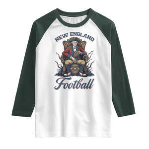 Funny George Washington NE Football Lover Gift Raglan Shirt TS12 White Dark Forest Green Print Your Wear