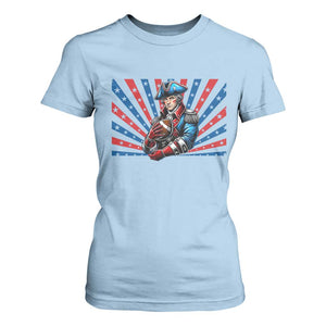 Vintage George Washington Football T Shirt For Women NE Pride Gift TS12 Light Blue Print Your Wear