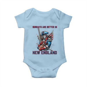 Funny George Washington Football Lover Gift Baby Onesie Sundays Are Better In New England TS12 Light Blue Print Your Wear
