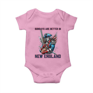 Funny George Washington Football Lover Gift Baby Onesie Sundays Are Better In New England TS12 Light Pink Print Your Wear