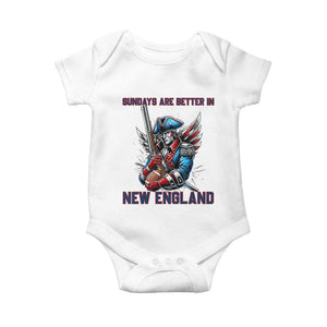 Funny George Washington Football Lover Gift Baby Onesie Sundays Are Better In New England TS12 White Print Your Wear
