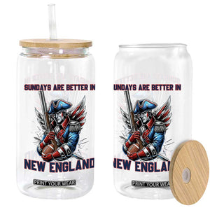 Funny George Washington Football Lover Gift Glass Can Sundays Are Better In New England TS12 Print Your Wear
