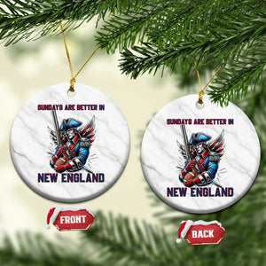 Funny George Washington Football Lover Gift Ceramic Ornament Sundays Are Better In New England TS12 1pc White Marble Print Your Wear