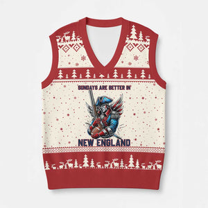 Funny George Washington Football Lover Gift V-Neck Knit Sweater Vest Sundays Are Better In New England TS12 Beige Red Print Your Wear