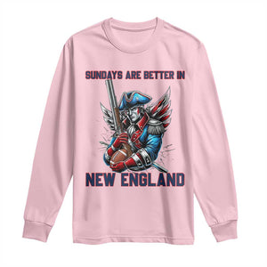 Funny George Washington Football Lover Gift Long Sleeve Shirt Sundays Are Better In New England TS12 Light Pink Print Your Wear