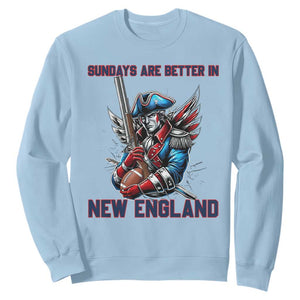 Funny George Washington Football Lover Gift Sweatshirt Sundays Are Better In New England TS12 Light Blue Print Your Wear