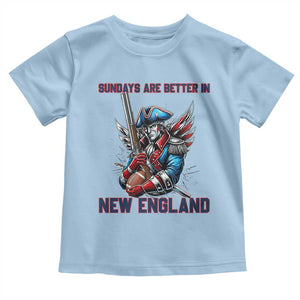 Funny George Washington Football Lover Gift Toddler T Shirt Sundays Are Better In New England TS12 Light Blue Print Your Wear