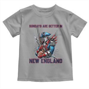 Funny George Washington Football Lover Gift Toddler T Shirt Sundays Are Better In New England TS12 Sport Gray Print Your Wear