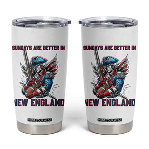 Funny George Washington Football Lover Gift Tumbler Cup Sundays Are Better In New England TS12 White Print Your Wear