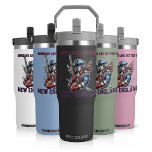 Funny George Washington Football Lover Gift Flip Straw Tumbler Sundays Are Better In New England TS12 Print Your Wear