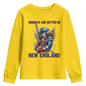 Funny George Washington Football Lover Gift Youth Sweatshirt Sundays Are Better In New England TS12 Daisy Print Your Wear