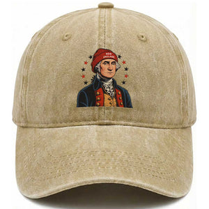 George Washington NE Football Fan Washed Cotton Baseball Cap Vintage Colonial Gift TS12 Print Your Wear