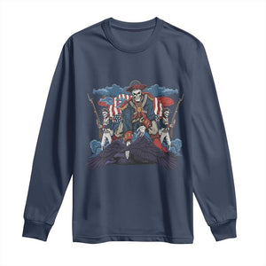 NE Dark Football Spirit Rivalry Long Sleeve Shirt Game Day Lover Gift TS12 Navy Print Your Wear