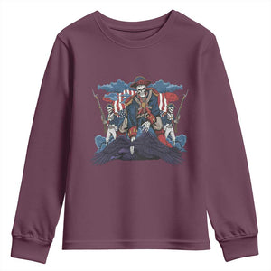 NE Dark Football Spirit Rivalry Youth Sweatshirt Game Day Lover Gift TS12 Maroon Print Your Wear