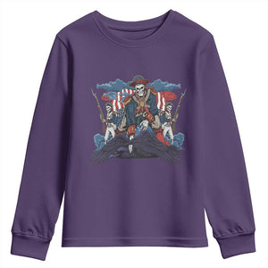 NE Dark Football Spirit Rivalry Youth Sweatshirt Game Day Lover Gift TS12 Purple Print Your Wear