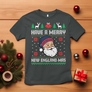 Have A Merry NE Mas T Shirt Funny Ugly Christmas Football Gift TS12 Dark Heather Print Your Wear