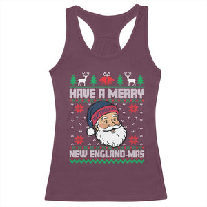 Have A Merry NE Mas Racerback Tank Top Funny Ugly Christmas Football Gift TS12 Maroon Print Your Wear