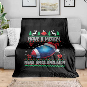 Have A Merry NE Mas Throw Blanket Funny Football Fan Ugly Christmas Gift TS12 Print Your Wear