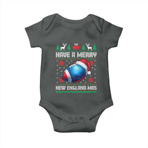 Have A Merry NE Mas Baby Onesie Funny Football Fan Ugly Christmas Gift TS12 Dark Heather Print Your Wear