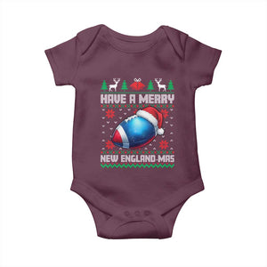 Have A Merry NE Mas Baby Onesie Funny Football Fan Ugly Christmas Gift TS12 Maroon Print Your Wear