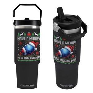 Have A Merry NE Mas Flip Straw Tumbler Funny Football Fan Ugly Christmas Gift TS12 One Size: 30 oz Black Print Your Wear