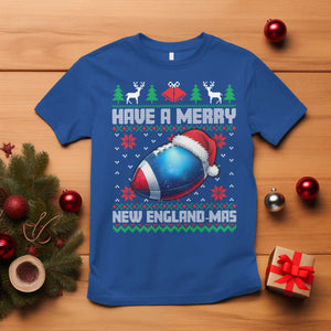 Have A Merry NE Mas T Shirt Funny Football Fan Ugly Christmas Gift TS12 Royal Blue Print Your Wear