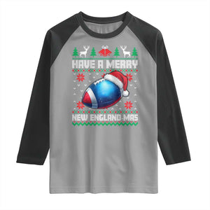 Have A Merry NE Mas Raglan Shirt Funny Football Fan Ugly Christmas Gift TS12 Sport Gray Black Print Your Wear