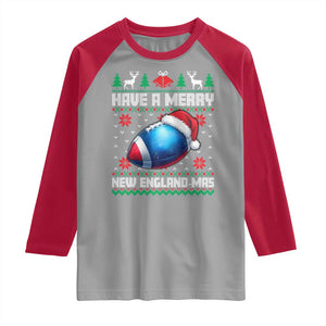 Have A Merry NE Mas Raglan Shirt Funny Football Fan Ugly Christmas Gift TS12 Sport Gray Red Print Your Wear