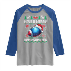 Have A Merry NE Mas Raglan Shirt Funny Football Fan Ugly Christmas Gift TS12 Sport Gray Royal Print Your Wear