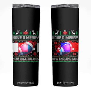 Have A Merry NE Mas Skinny Tumbler Funny Football Fan Ugly Christmas Gift TS12 Black Print Your Wear