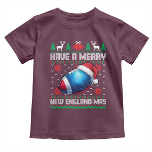 Have A Merry NE Mas Toddler T Shirt Funny Football Fan Ugly Christmas Gift TS12 Maroon Print Your Wear