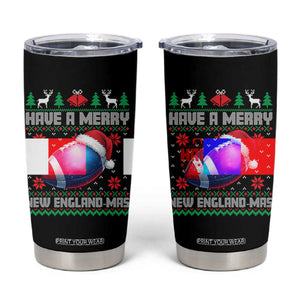 Have A Merry NE Mas Tumbler Cup Funny Football Fan Ugly Christmas Gift TS12 Black Print Your Wear