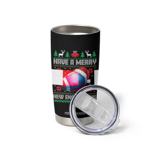 Have A Merry NE Mas Tumbler Cup Funny Football Fan Ugly Christmas Gift TS12 Print Your Wear