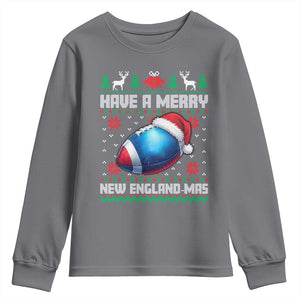 Have A Merry NE Mas Youth Sweatshirt Funny Football Fan Ugly Christmas Gift TS12 Charcoal Print Your Wear