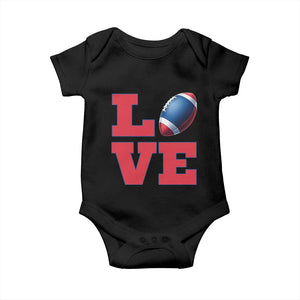 Love Football Fan Supporter Baby Onesie Gift For Game Day Lovers TS12 Black Print Your Wear