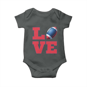 Love Football Fan Supporter Baby Onesie Gift For Game Day Lovers TS12 Dark Heather Print Your Wear