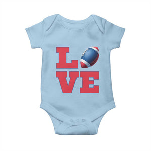 Love Football Fan Supporter Baby Onesie Gift For Game Day Lovers TS12 Light Blue Print Your Wear