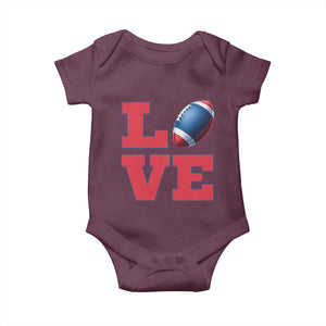 Love Football Fan Supporter Baby Onesie Gift For Game Day Lovers TS12 Maroon Print Your Wear