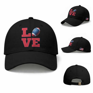 Love Football Fan Supporter Baseball Cap Gift For Game Day Lovers TS12 Baseball Cap Universal Fit Black Print Your Wear