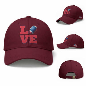 Love Football Fan Supporter Baseball Cap Gift For Game Day Lovers TS12 Baseball Cap Universal Fit Maroon Print Your Wear