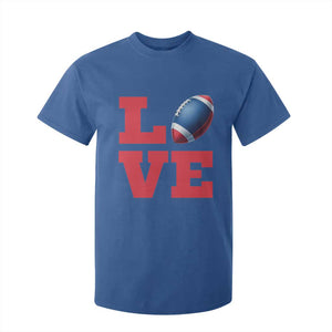 Love Football Fan Supporter T Shirt For Kid Gift For Game Day Lovers TS12 Royal Blue Print Your Wear