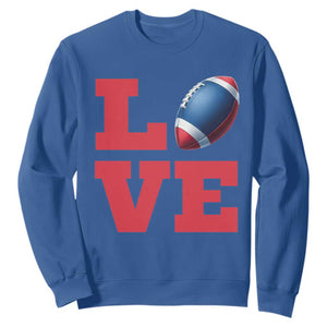 Love Football Fan Supporter Sweatshirt Gift For Game Day Lovers TS12 Royal Blue Print Your Wear