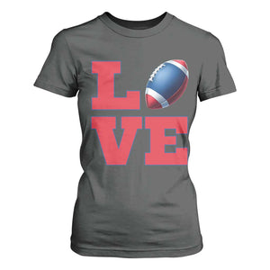 Love Football Fan Supporter T Shirt For Women Gift For Game Day Lovers TS12 Dark Heather Print Your Wear