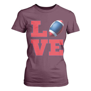 Love Football Fan Supporter T Shirt For Women Gift For Game Day Lovers TS12 Maroon Print Your Wear