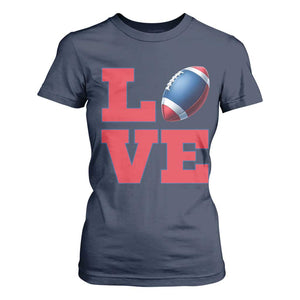 Love Football Fan Supporter T Shirt For Women Gift For Game Day Lovers TS12 Navy Print Your Wear
