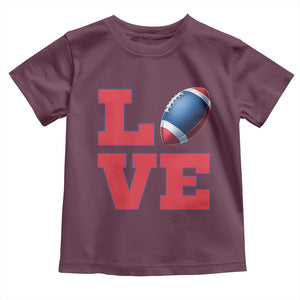 Love Football Fan Supporter Toddler T Shirt Gift For Game Day Lovers TS12 Maroon Print Your Wear