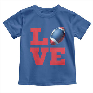 Love Football Fan Supporter Toddler T Shirt Gift For Game Day Lovers TS12 Royal Blue Print Your Wear