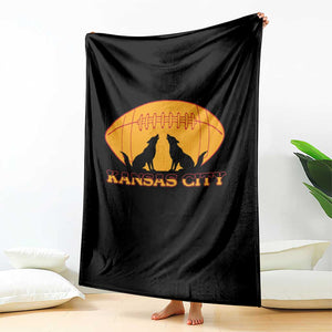 Football Lover Gift Throw Blanket Midwest Wolf Spirit TS12 Print Your Wear