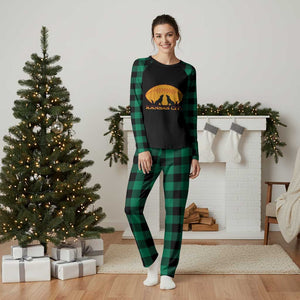 Football Lover Gift Plaid Pajama Set Midwest Wolf Spirit TS12 Green Plaid Print Your Wear