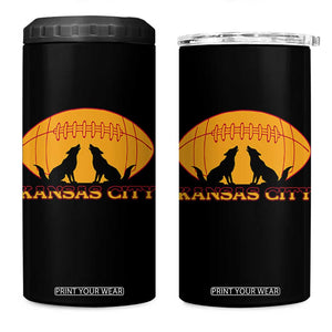 Football Lover Gift 4 in 1 Can Cooler Tumbler Midwest Wolf Spirit TS12 One Size: 16 oz Black Print Your Wear